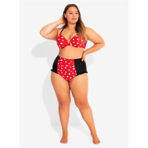 Disney Minnie Mouse Polka Dot Swim Two Piece Set Plus Size 1 / 1X